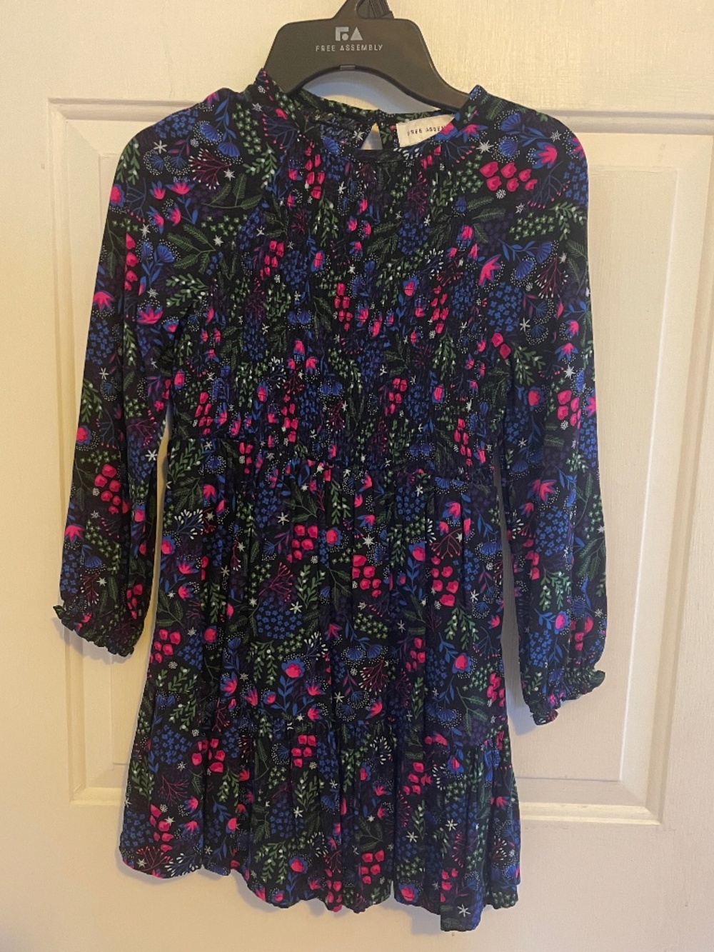 Free Assembly Girls Dress - Long Sleeve, Smocked